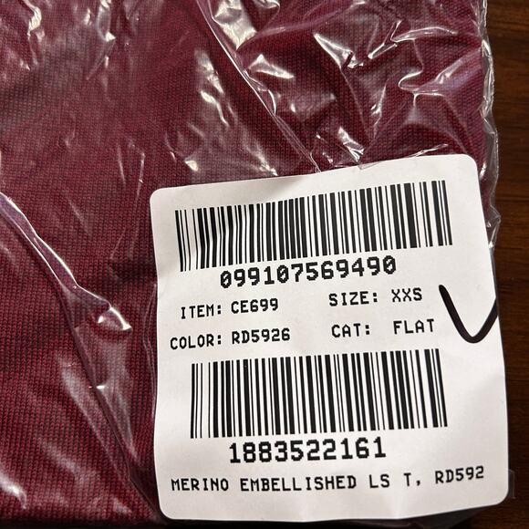 J Crew Carolyn Embellished Fitted Sweater XXS Burgundy Red NWT Wool CE699 J.Crew - Picture 5 of 5